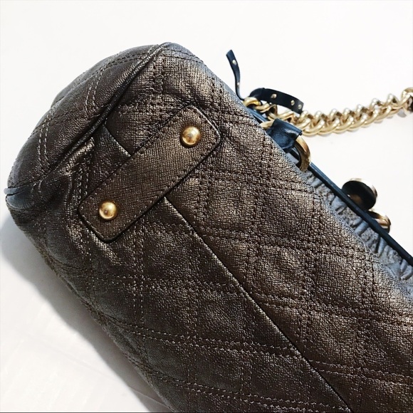 Marc Jacobs - Pewter Quilted Leather Stam Shoulder Bag - Picture 7 of 8